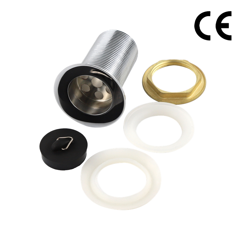 Plumbing accessories 1 1/4 brass basin waste with rubber plug chrome captive waste