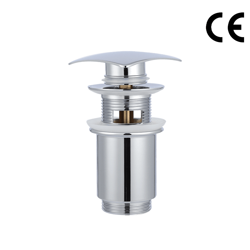 CE Approved Pop-Up Bathroom Basin Water Waste Square Cap Brass Drain With Overflow EB1069