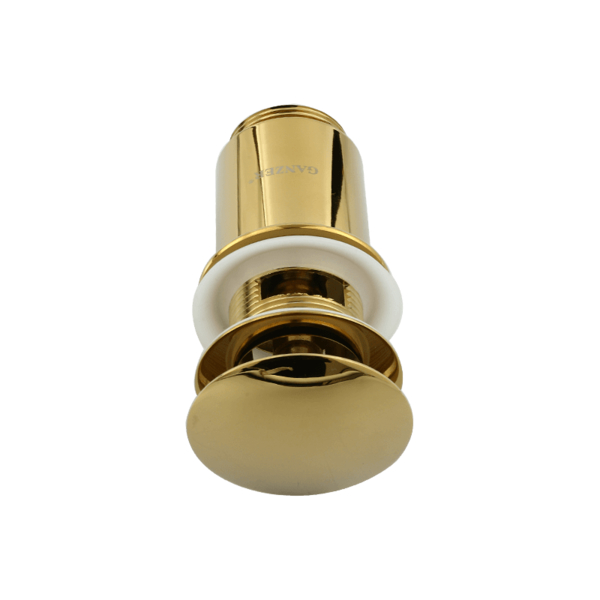 Ceramic Basin And Glass Basin Titanium Gold Pop Up Waste Bathroom Sink Drain Strainer Push Open EB1068-TG