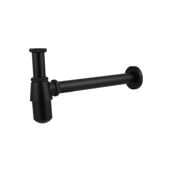 Brass Wash Basin Siphon Waste Pipe Drain For Sink Water Drainage Matte Black Bottle Trap Drain Wall Extension For Basin Waste And Outlet ES1008-O