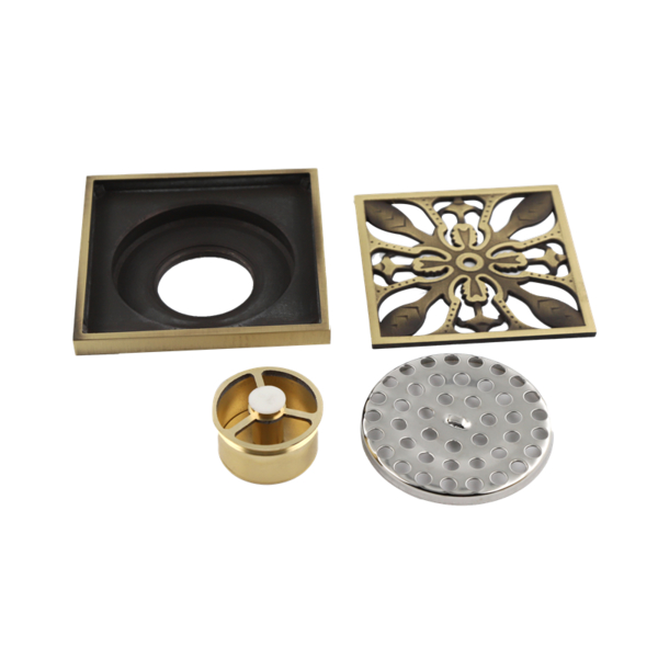 Best selling bathroom hotel brass shower floor drain with removable strainer