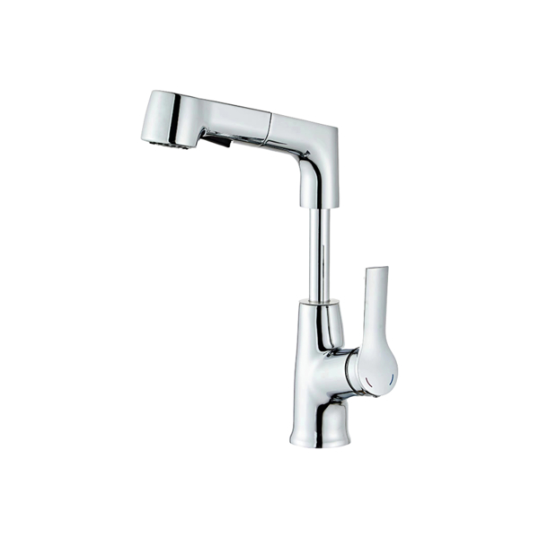 Modern Design Pull Out Basin Faucet Hot And Cold Water Mixer Tap Rotatable Lifting Brass Bathroom Taps Basin Faucets
