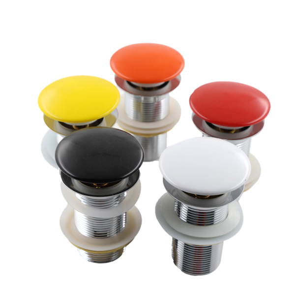 Various color ceramic cap click clack drainer, brass body pop up waste